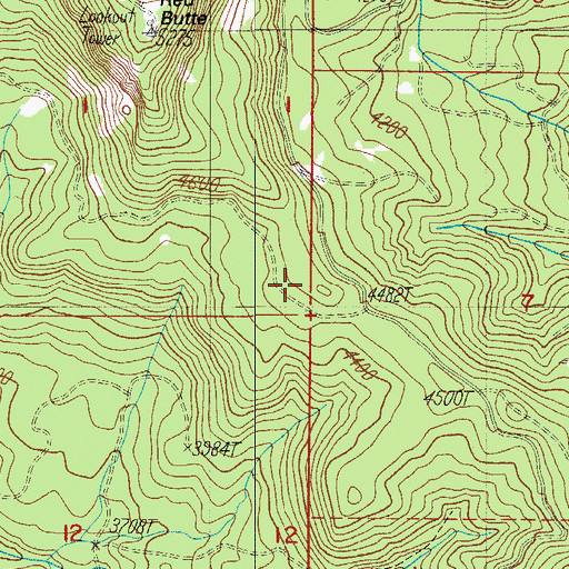 Topographic Map of Camp Grant, OR
