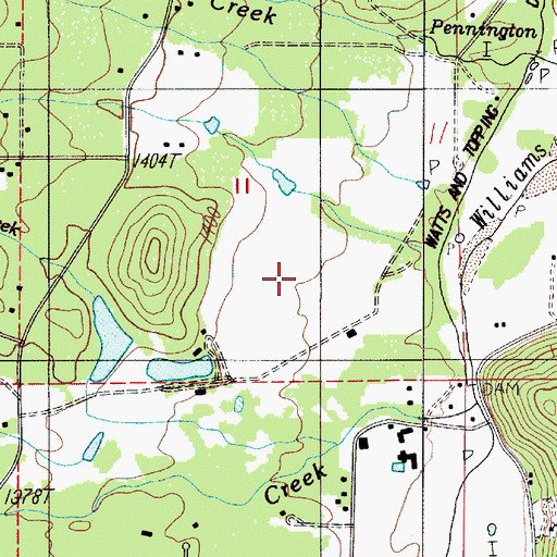 Topographic Map of Camp Meeting Creek, OR