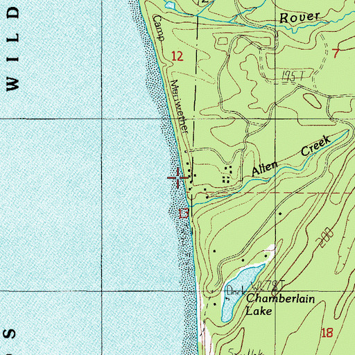 Topographic Map of Camp Meriwether, OR