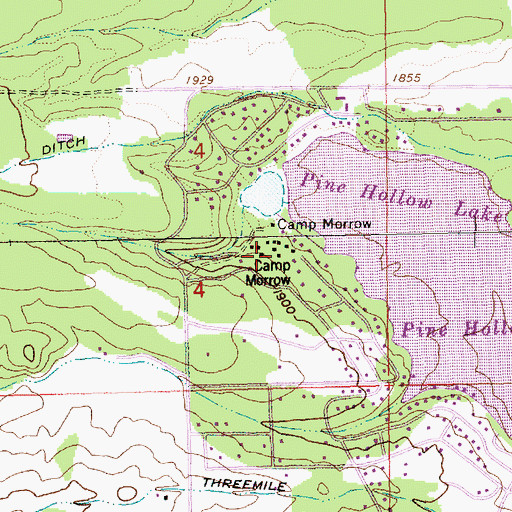 Topographic Map of Camp Morrow, OR