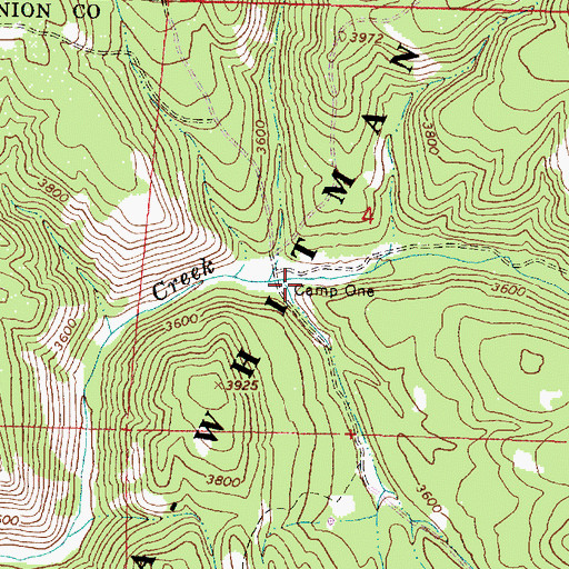 Topographic Map of Camp One, OR