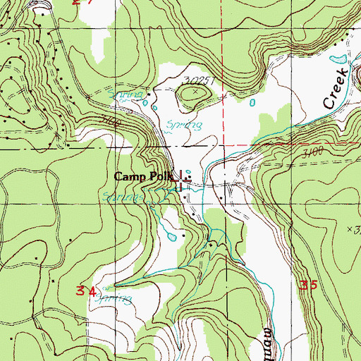 Topographic Map of Camp Polk, OR