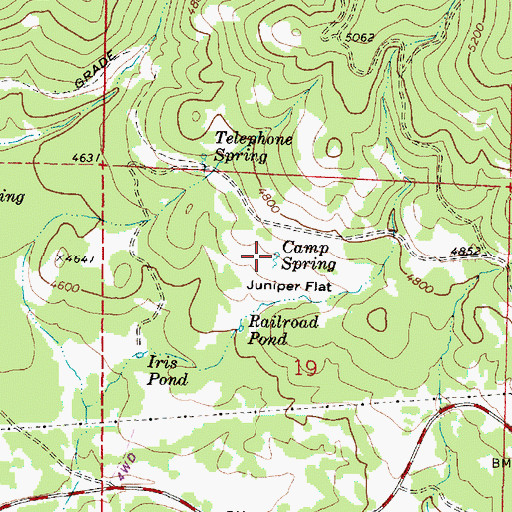 Topographic Map of Camp Spring, OR