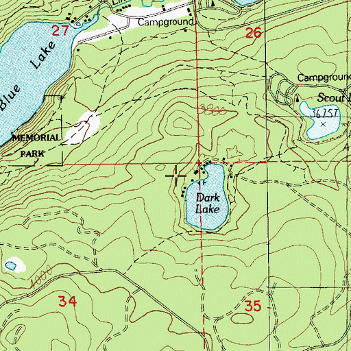 Topographic Map of Camp Tamarack, OR