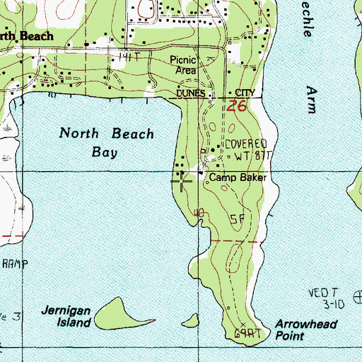 Topographic Map of Camp Baker, OR