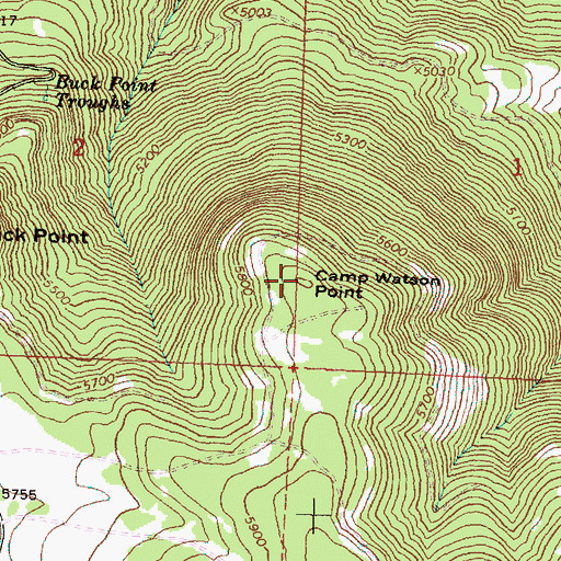 Topographic Map of Camp Watson Point, OR