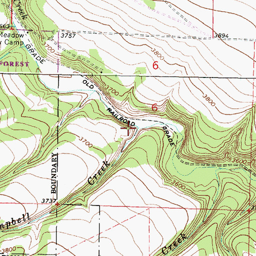 Topographic Map of Campbell Creek, OR
