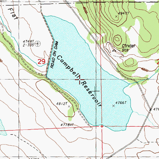 Topographic Map of Campbell Reservoir, OR