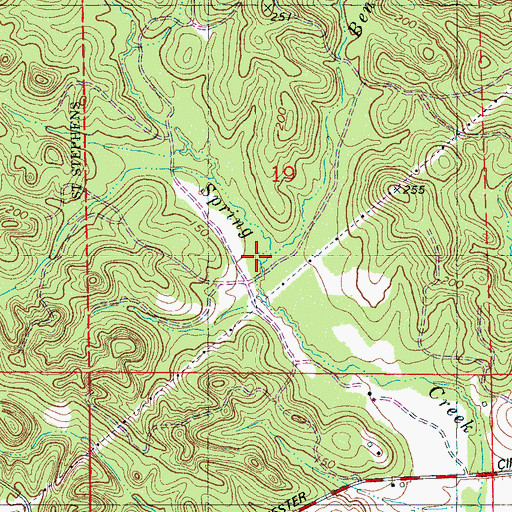 Topographic Map of Benny Branch, AL