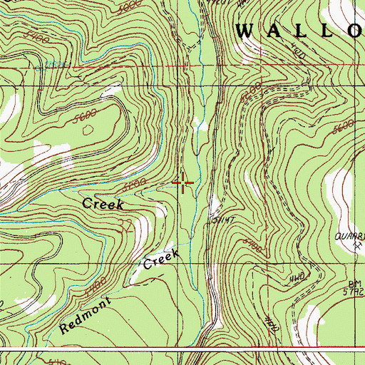 Topographic Map of Canal Creek, OR