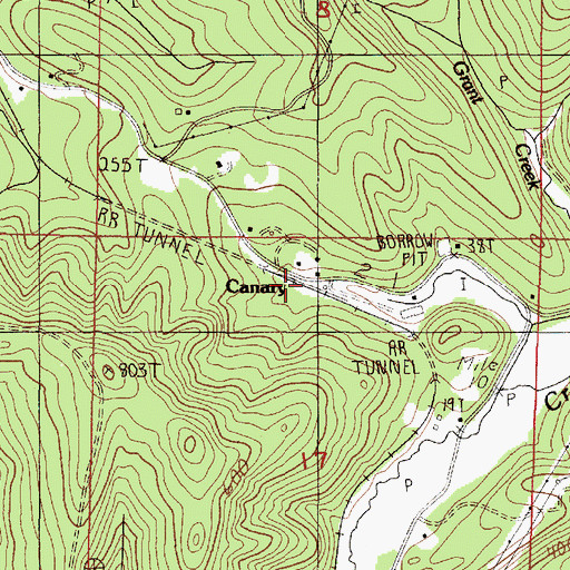Topographic Map of Canary, OR