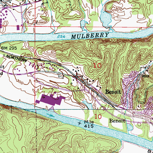 Topographic Map of Benoit, AL