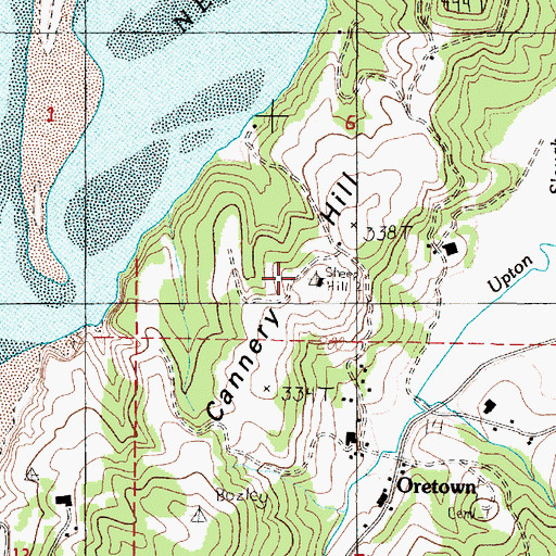 Topographic Map of Cannery Hill, OR