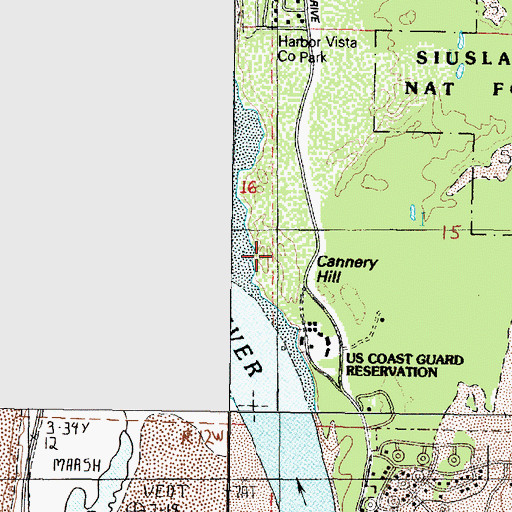 Topographic Map of Cannery Hill, OR