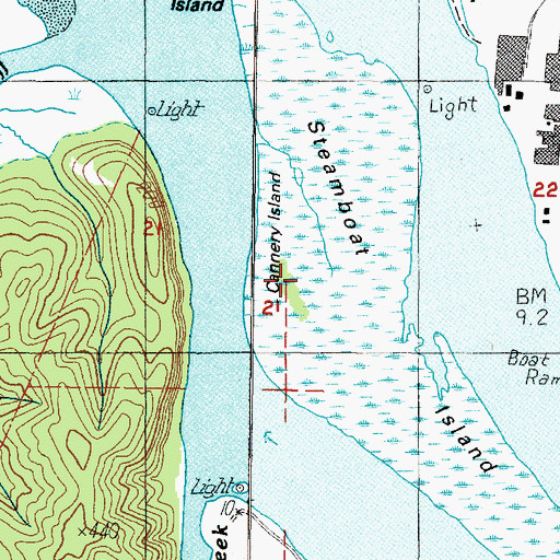 Topographic Map of Cannery Island, OR