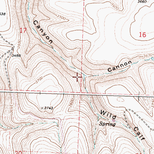 Topographic Map of Cannon Canyon, OR