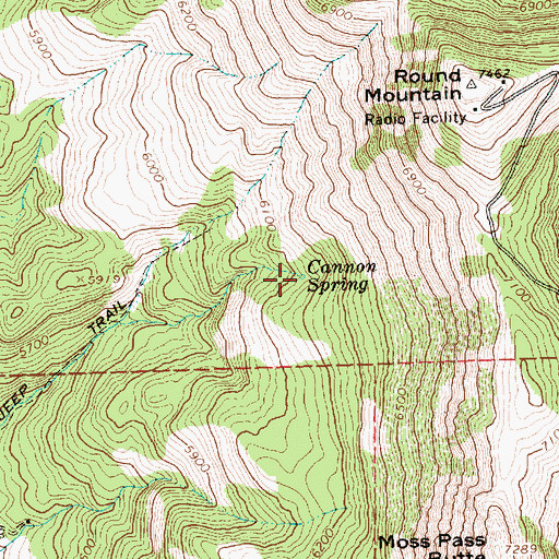 Topographic Map of Cannon Spring, OR
