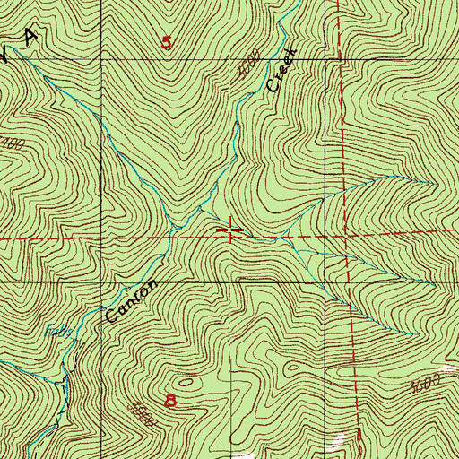 Topographic Map of Canton Creek Trail, OR