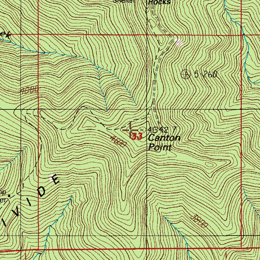 Topographic Map of Canton Point, OR