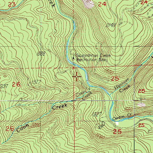 Topographic Map of Canton Shelter, OR