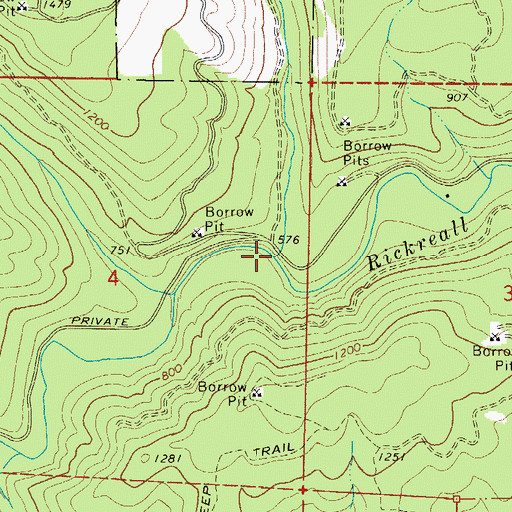Topographic Map of Canyon Creek, OR