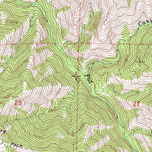 Topographic Map of Canyon Creek, OR