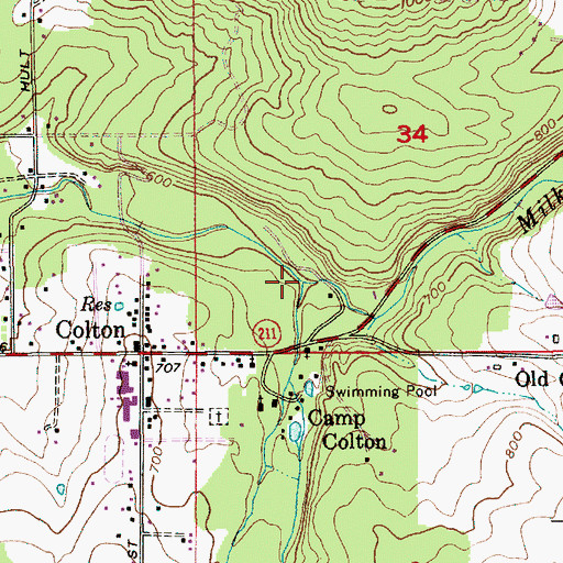 Topographic Map of Canyon Creek, OR