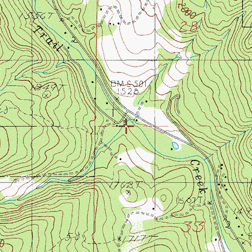Topographic Map of Canyon Creek, OR