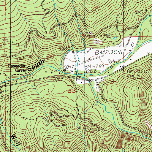 Topographic Map of Canyon Creek, OR