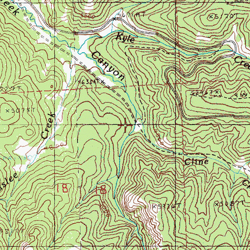 Topographic Map of Canyon Creek Campground, OR