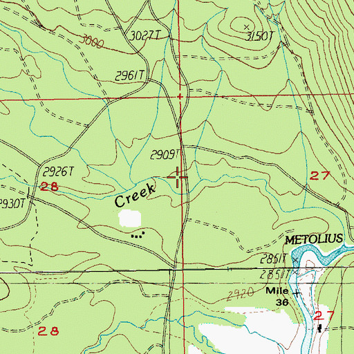 Topographic Map of Canyon Creek Recreation Site, OR