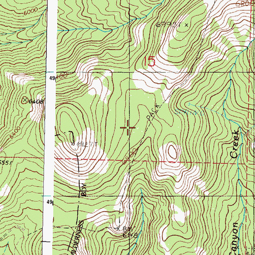 Topographic Map of Canyon Creek Trail, OR
