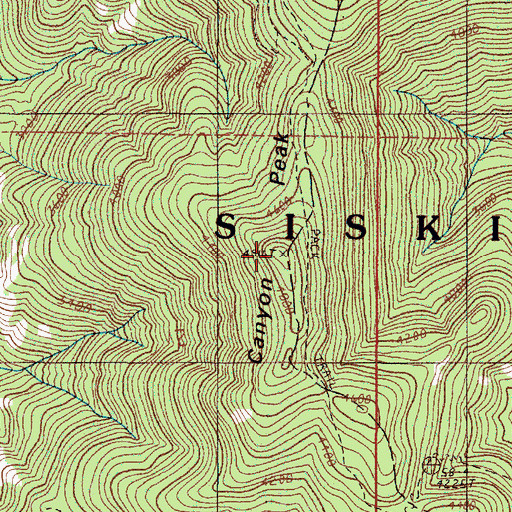 Topographic Map of Canyon Peak, OR