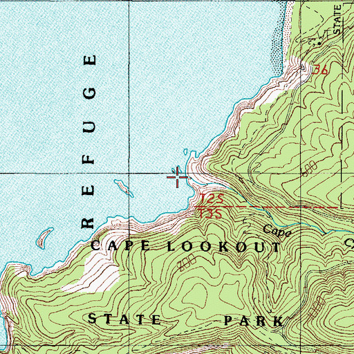 Topographic Map of Cape Creek, OR