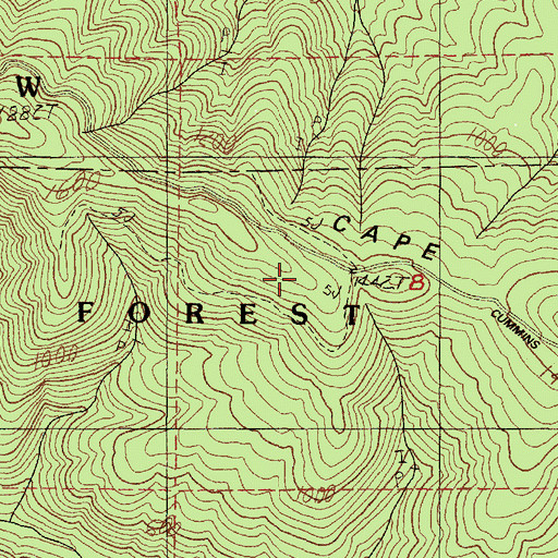 Topographic Map of Cape Ridge, OR