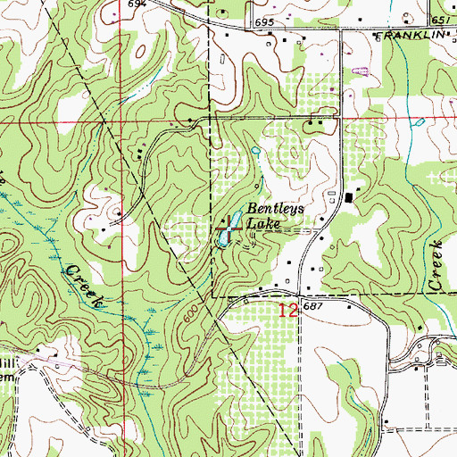 Topographic Map of Bentleys Lake, AL