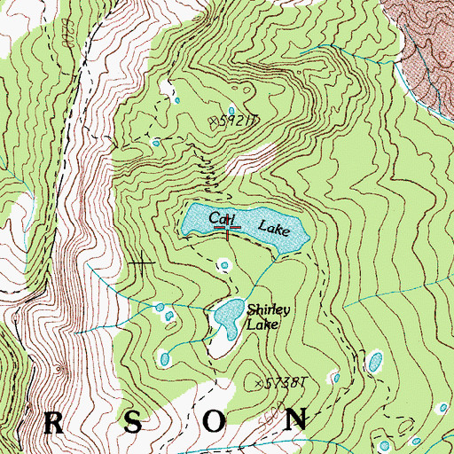 Topographic Map of Carl Lake, OR