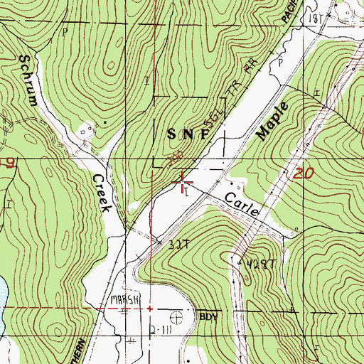 Topographic Map of Carle Creek, OR