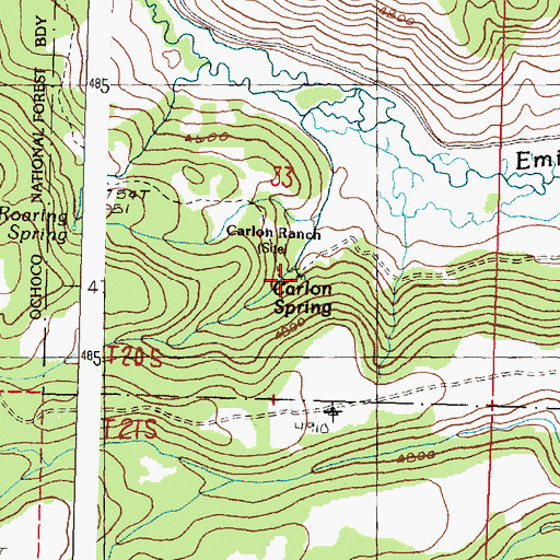 Topographic Map of Carlon Spring, OR