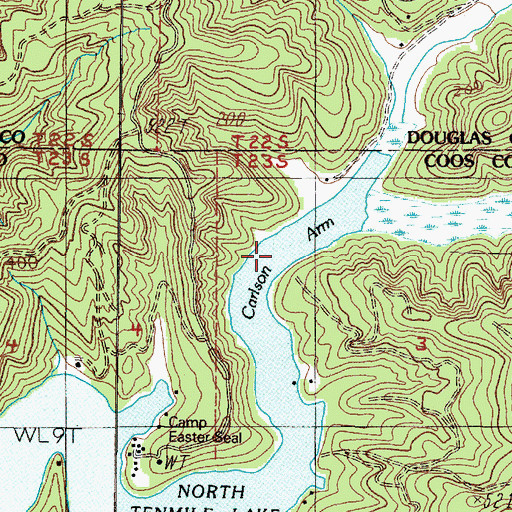 Topographic Map of Carlson Arm, OR