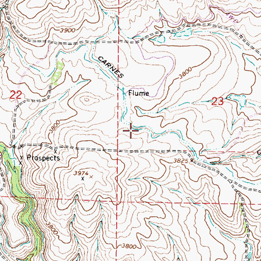 Topographic Map of Carnes Ditch, OR