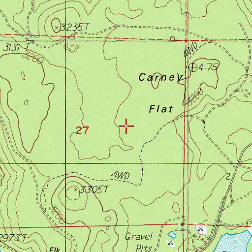 Topographic Map of Carney Flat, OR