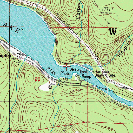 Topographic Map of Carpet Hill Creek, OR