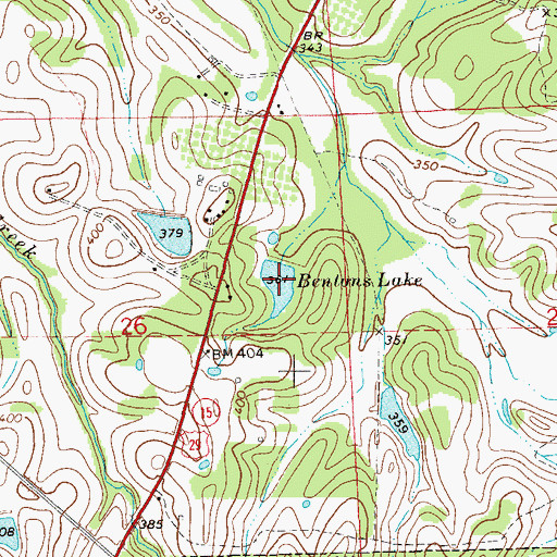 Topographic Map of Bentons Lake, AL