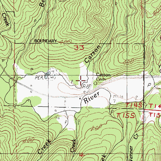 Topographic Map of Carson Creek, OR