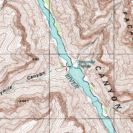 Topographic Map of Sixtymile Rapids, AZ