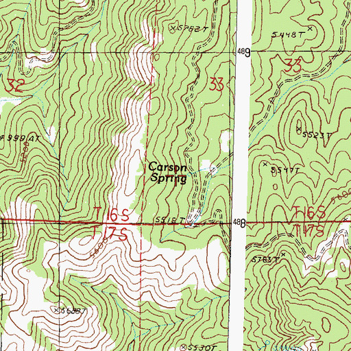 Topographic Map of Carson Spring, OR