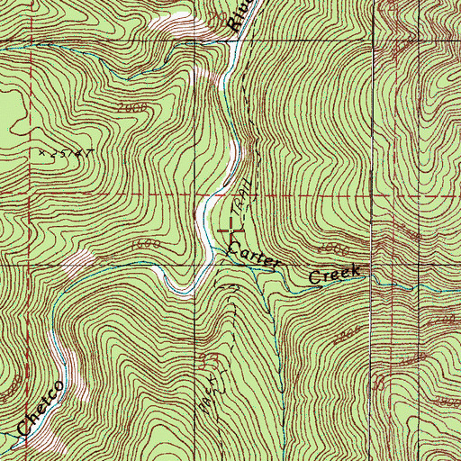 Topographic Map of Carter Creek, OR