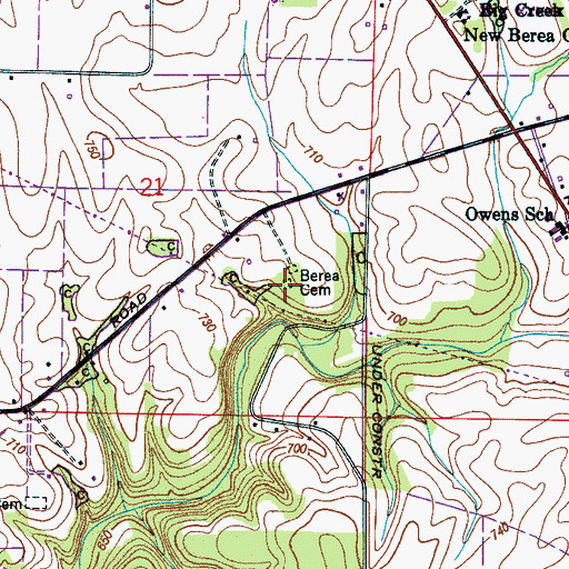 Topographic Map of Berea Cemetery, AL