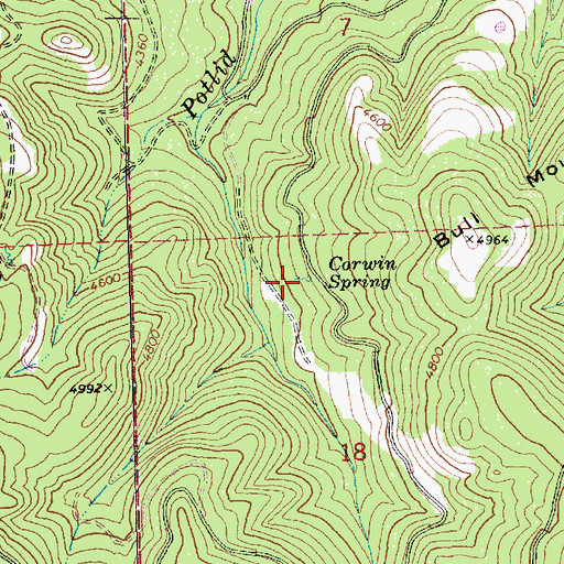 Topographic Map of Carwin Spring, OR